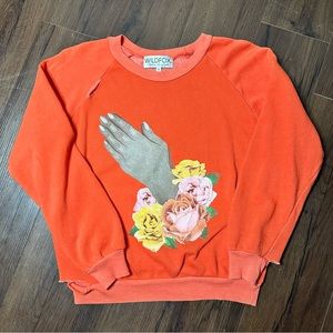 Wildfox Livin’ on a Prayer Distressed Graphic Sweatshirt